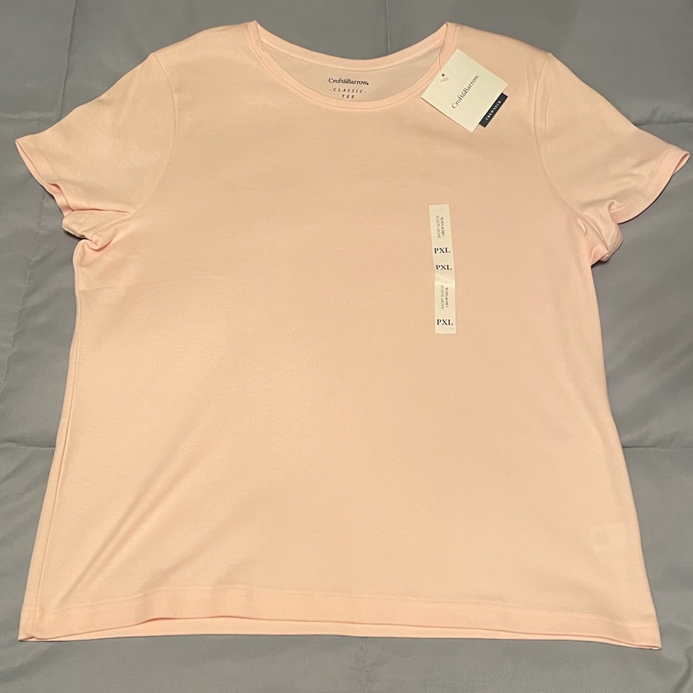 NWT.  Croft & Barrow.  Barely pink t-shirt.  PXL.